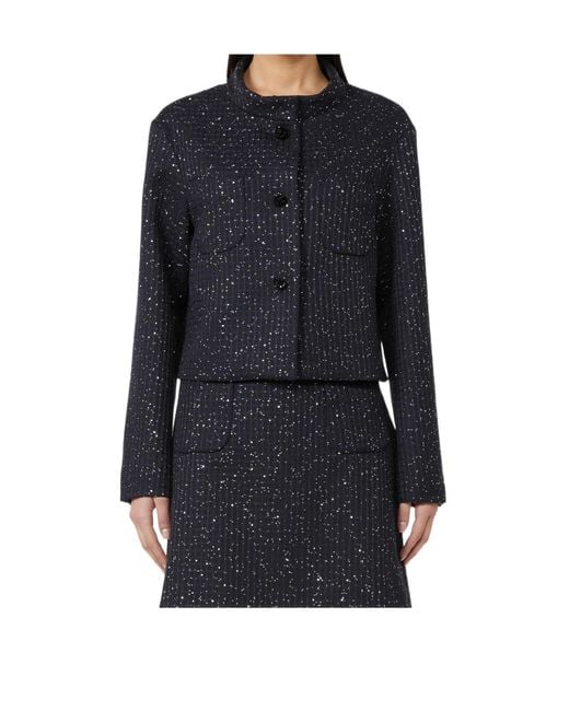 Max Mara Blue Sequin-Embellished Jacket