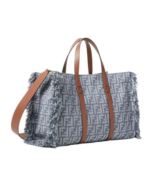 トートバッグ Fendi Summer Tote In Jacquard Ff Summer Tote Fabric Blue | Fendi