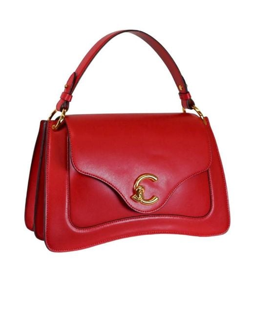 Coccinelle Red C-Me Foldove Top Medium Tote Bag