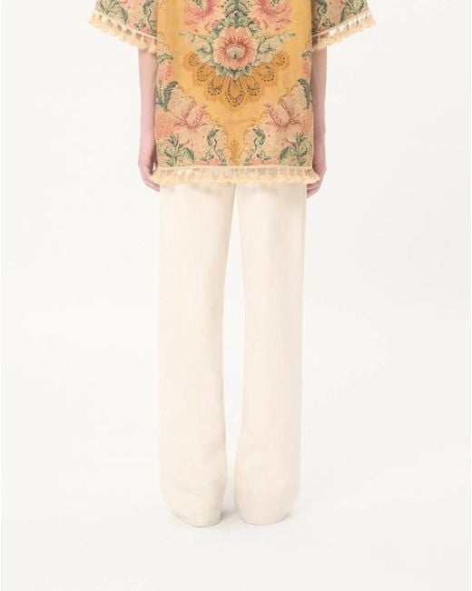 Valentino Natural Logo Plaque Straight Leg Jeans for men