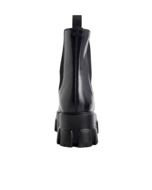 Prada Black Round-Head Short Boots