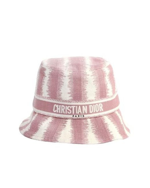 Dior Pink Striped Bucket Cap