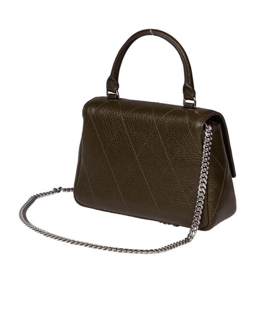 Tory Burch Brown Mini Charlie Quilted Top-Handle Crossbody