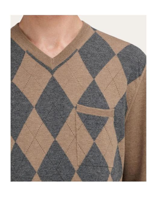 Ferragamo Brown Ferragamo V-Neck Jumper for men