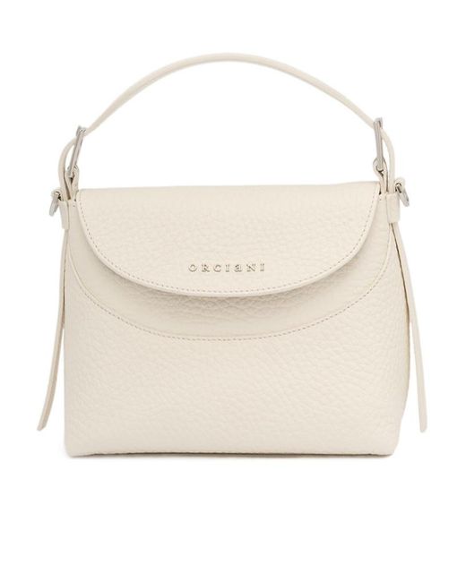 Orciani Natural Nana Soft Small Leather Handbag With Strap
