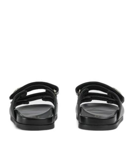 Gucci Black Double G Sandals