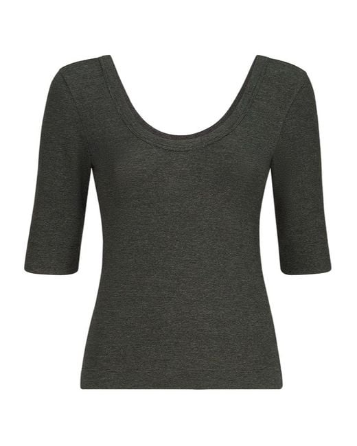 Brunello Cucinelli Gray Sparkling Virgin-Wool Top With Monili