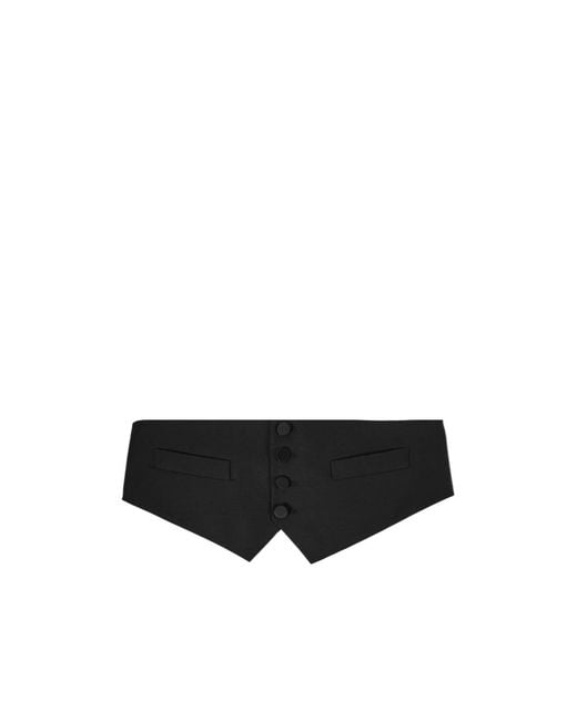 DSquared² Black Button-Down Cropped Waistcoat for men