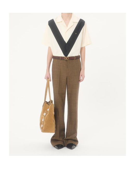 Valentino Multicolor Logo Plaque Button-Up Shirt for men