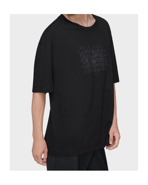 Maison Margiela Black Graphic Crew Neck T-Shirt for men