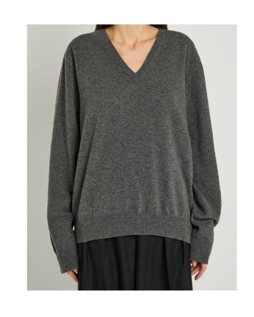 Maison Margiela Gray V-Neck Wool Jumper