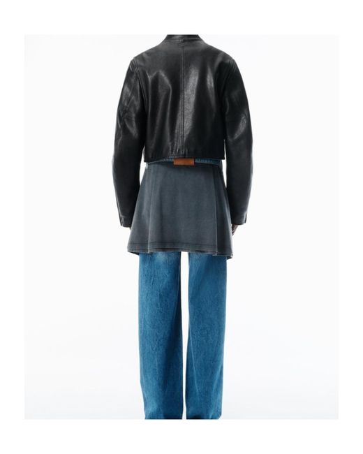 Alexander Wang Black Buttoned Leather Jacket