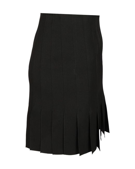 Marni Black Pleated Wool Mini Skirt