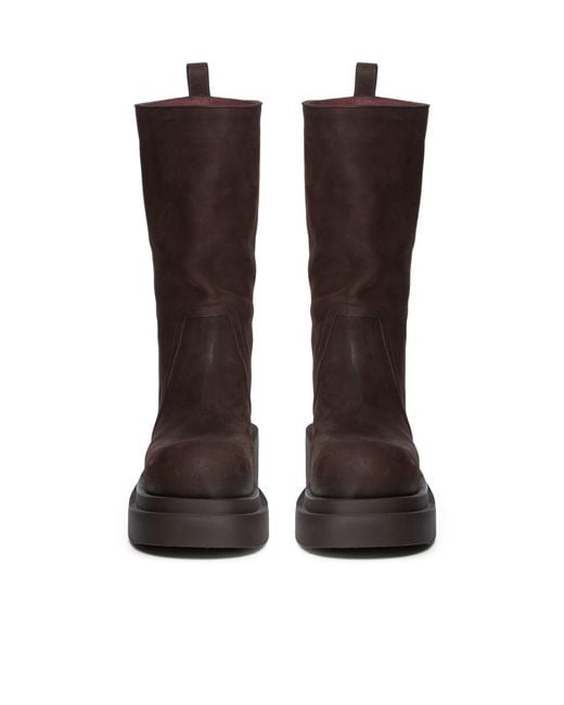 Rick Owens Brown 60Mm Bogun Platform Combat Boots