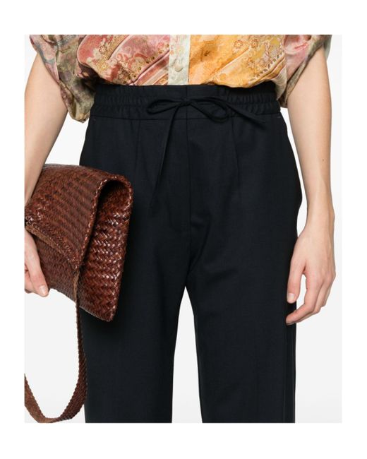 P.A.R.O.S.H. Black Pressed-Crease Trousers