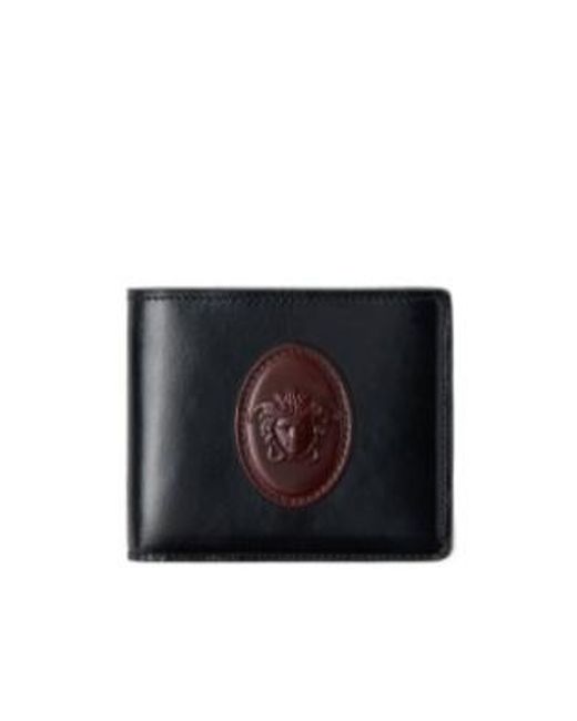 Versace Black Roomy Leather Wallet for men