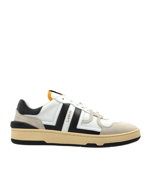Lanvin White Clay Colour-Block Panelled Sneakers for men