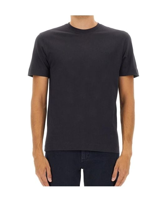 Zegna Gray Short Sleeved Crew Neck Shirt for men
