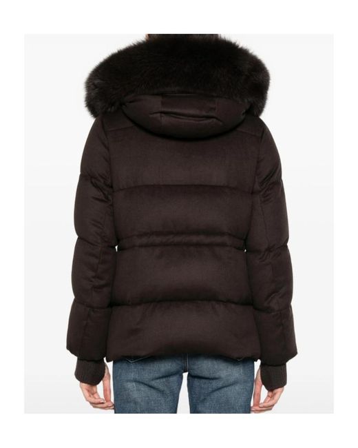 Moorer Black Long-Sleeved Down Jacket