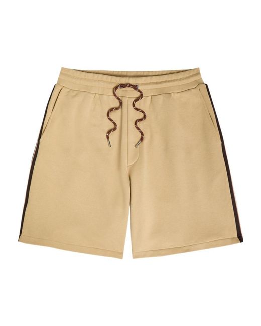 Moncler Natural Striped Cotton Shorts for men