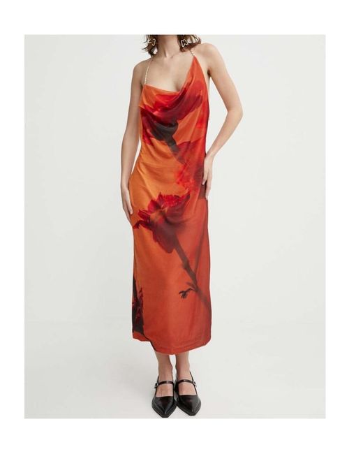 Stine Goya Orange Abstract-Pattern Print Sleeveless Dress