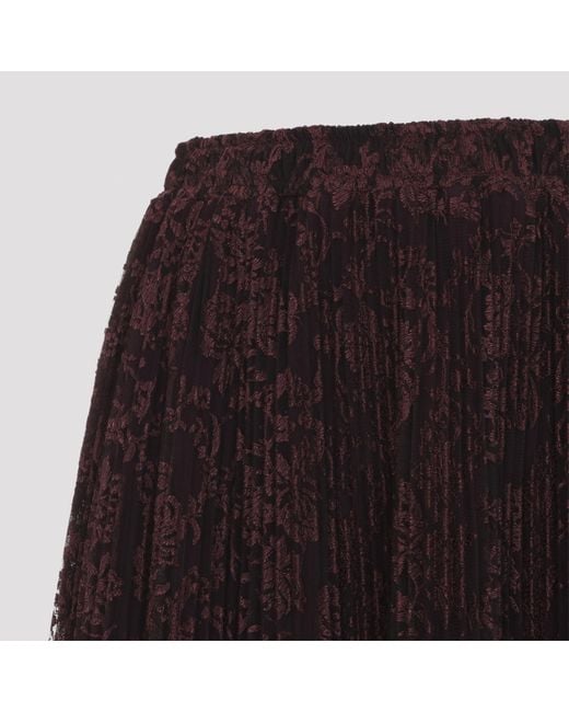 Ermanno Scervino Black Pleated Lace Skirt