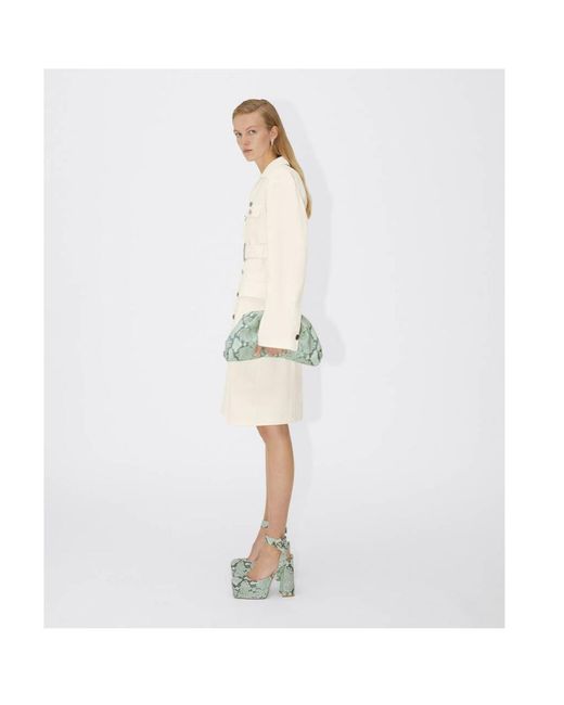 Bottega Veneta Green The Pouch Embossed Clutch Bag