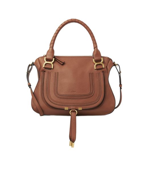 Chloé Brown Marcie Grained-Leather Tote Bag
