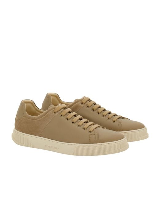 Ferragamo Brown Low Cut Sneaker for men
