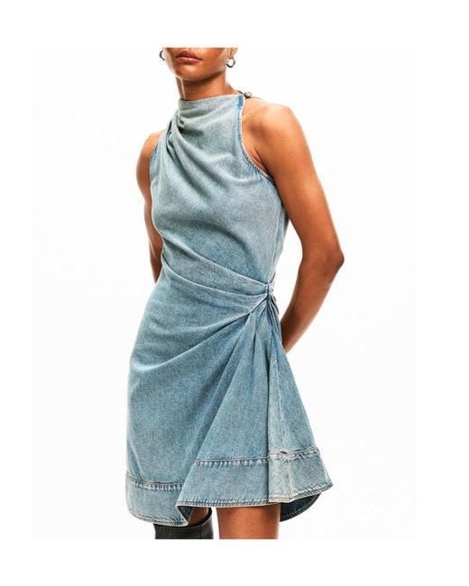 McQueen Blue Denim Mini Skirt