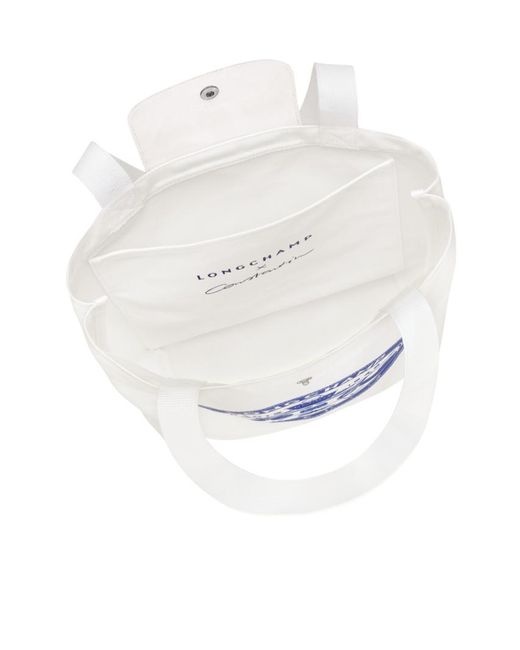 Longchamp White Le Pliage Medium Tote Bag