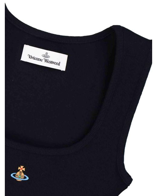 Vivienne Westwood Black Orb Embroidered Top