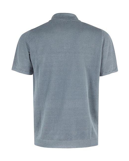 Roberto Collina Blue Short-Sleeved Polo Shirt for men