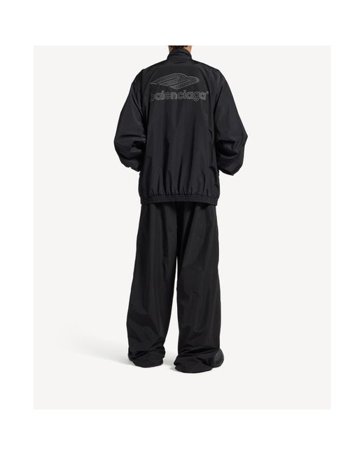 Balenciaga Black Cotton-Blend 3B Logo Oversized Jacket for men