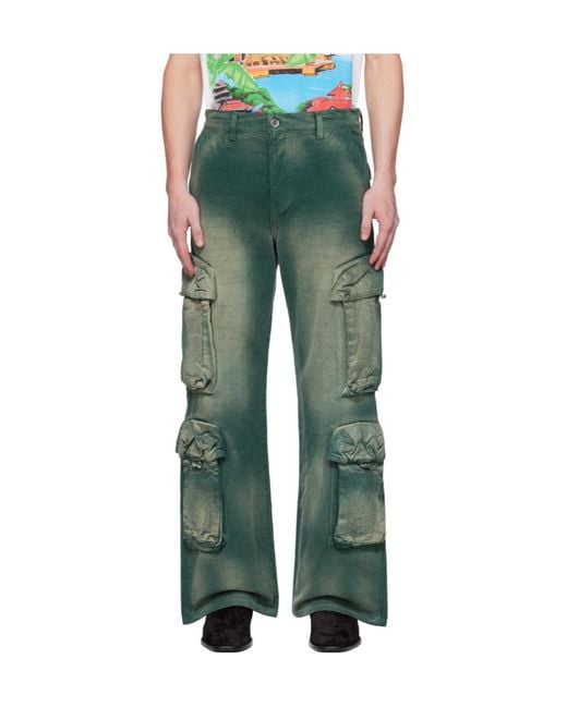 Amiri Green Jacquard Utility Pants for men