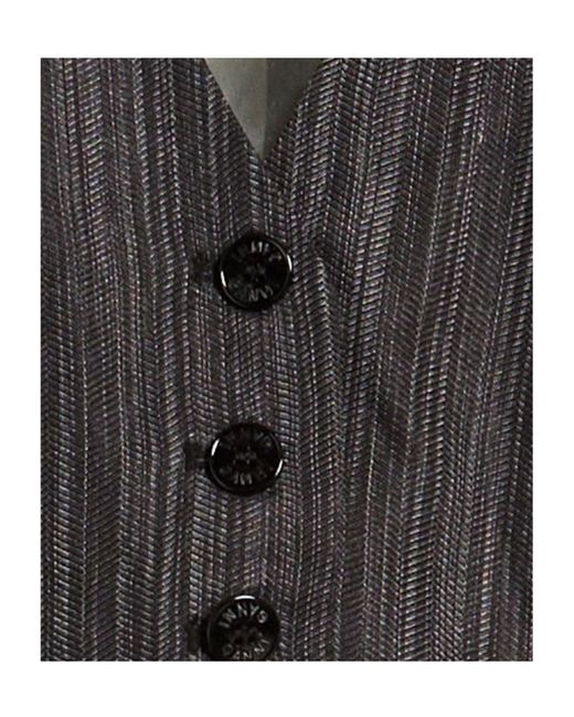 Ganni Black Solid Color Embroidered Top