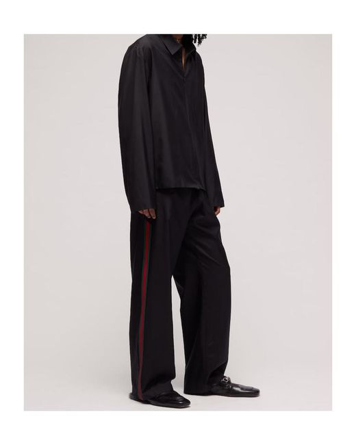 Gucci Black Leisure Pants With Web for men