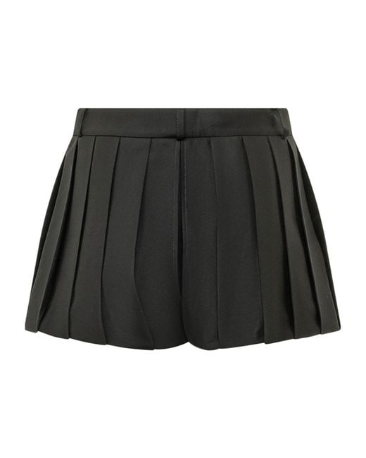 Coperni Black Pleated Mini Shorts