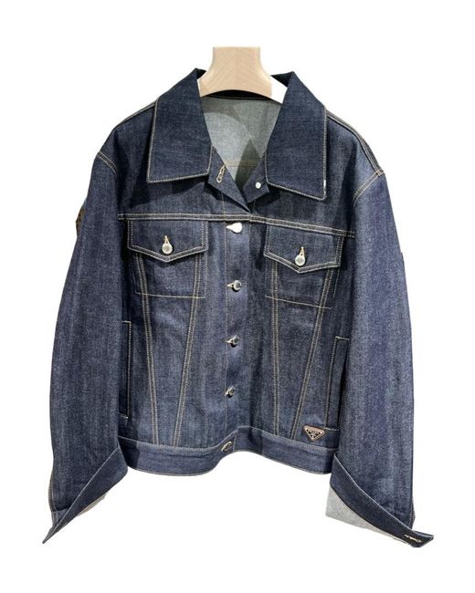 Prada Blue Button-Up Denim Jacket