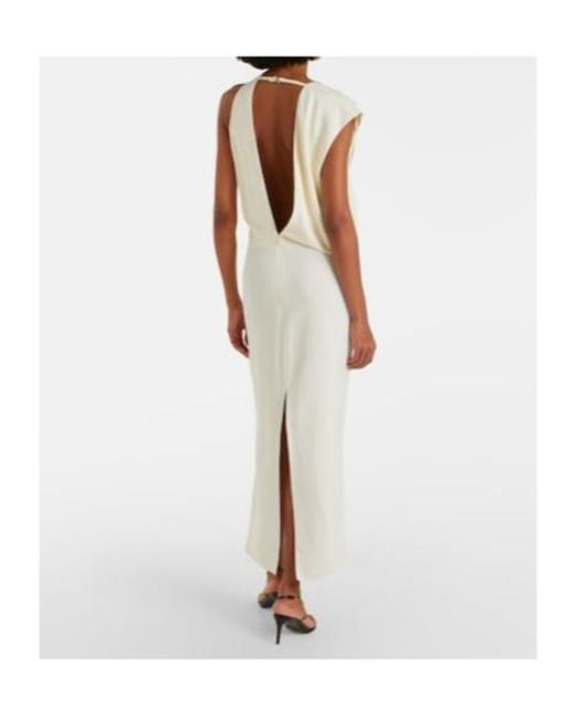 Sportmax White Ebbri Draped Maxi Dress