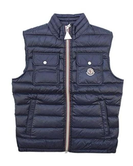 Moncler Blue Logo Vest Down Jacket for men