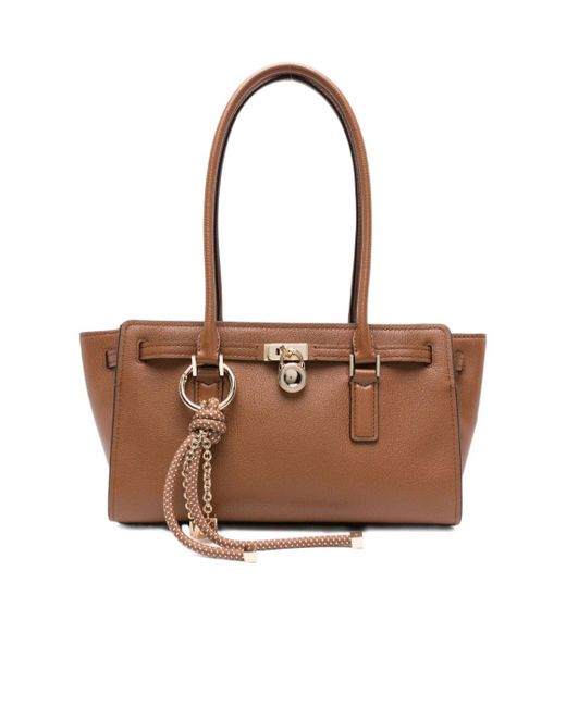 MICHAEL Michael Kors Brown Top-Handle Leather Shoulder Bag