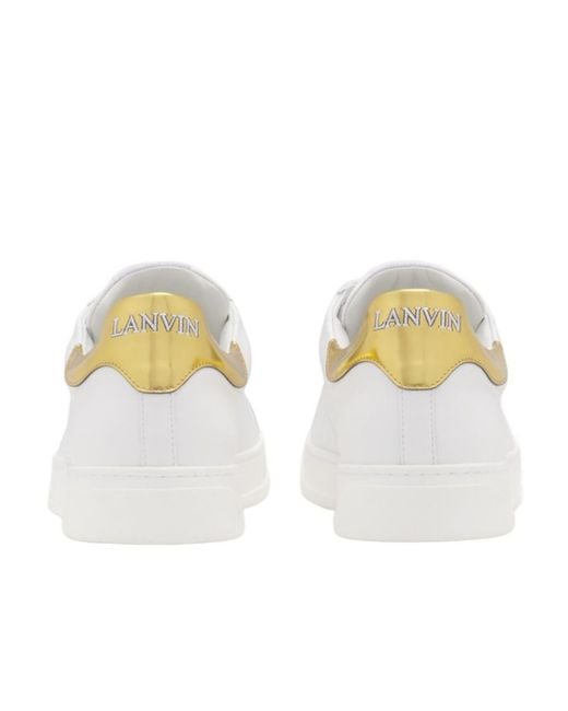 Lanvin White Logo Low Upper Board Shoes for men