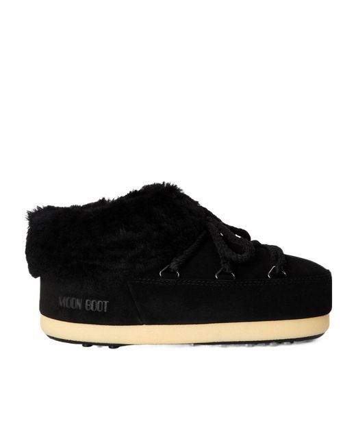 Moon Boot Black Natural Suede Snow Boots
