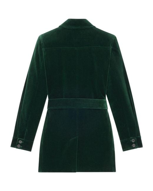 Saint Laurent Green Saharienne Velvet Jacket