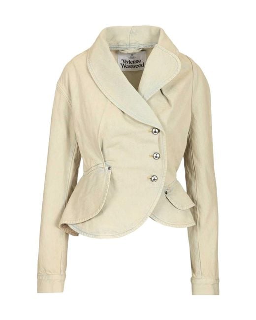 Vivienne Westwood Natural Asymmetric Buttoned Jacket