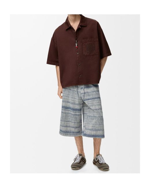 Loewe Brown X Paula's Ibiza Anagram-Embroidered Short-Sleeve Shirt for men