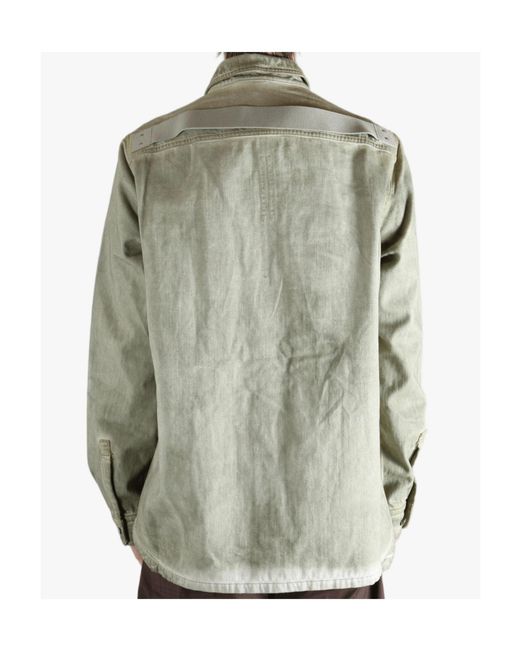 Rick Owens Green Button-Up Denim Shirt for men