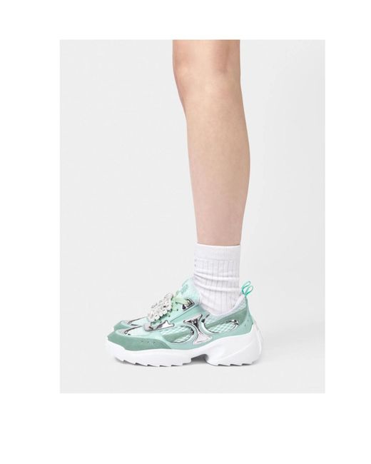 Roger Vivier Green Viv' O The Run Sneakers