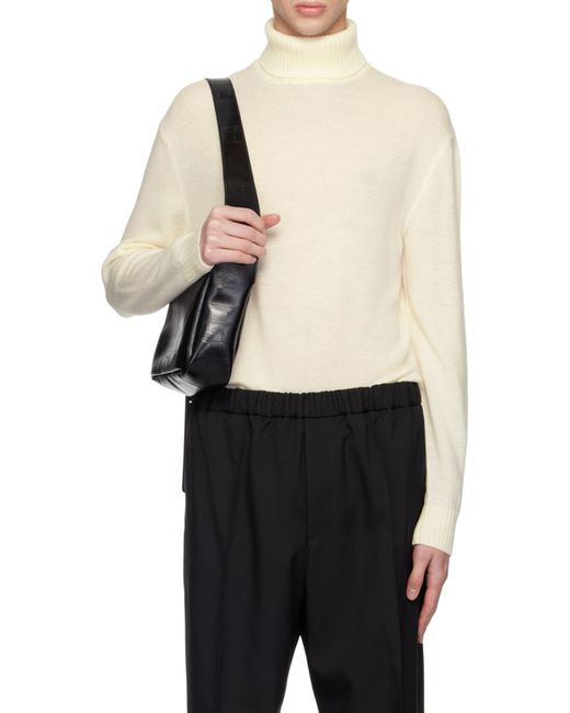Jil Sander White Roll-Neck Long-Sleeved Knitted Sweater for men